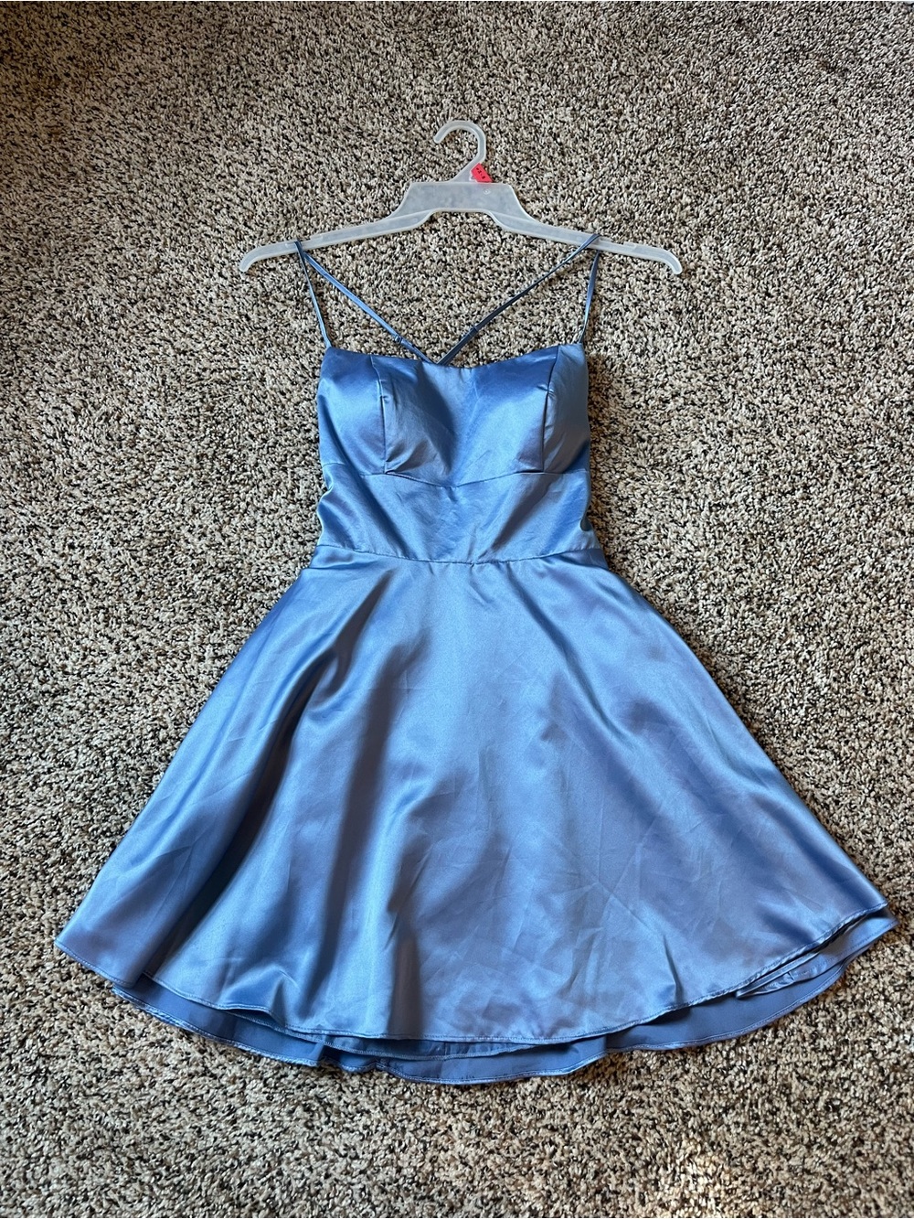 Light Blue Satin Mini Dress